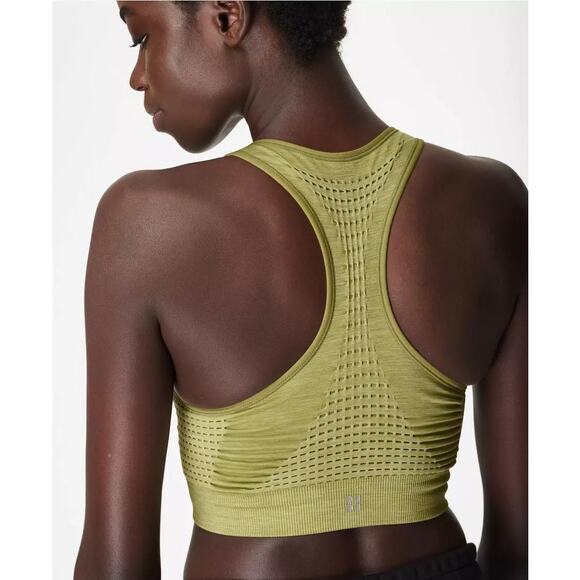 NEW Sweaty Betty Stamina Workout Bra Sports Bra Fern Green Marl Womens XS - Picture 2 of 7